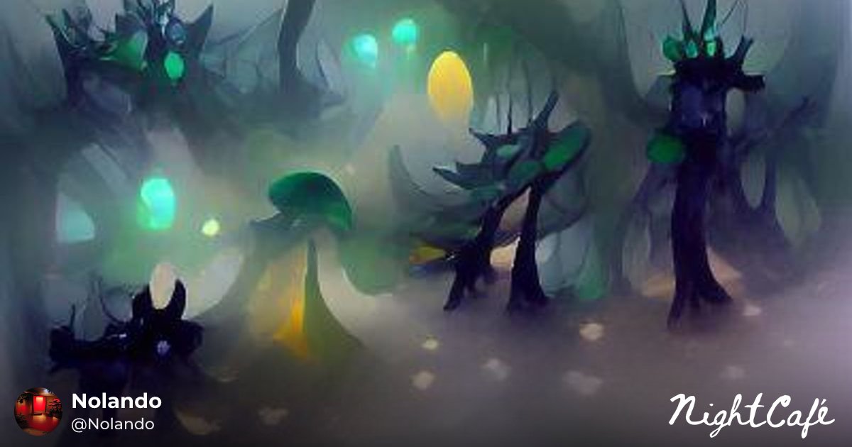 GoForNolan's tweet card. Creation: "Foggy Fey Forest" by Nolando