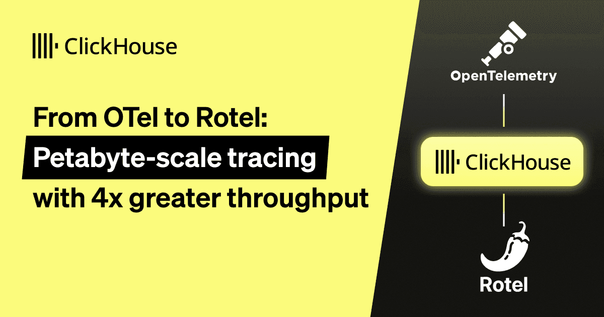ClickHouseDB's tweet card. Read how Streamfold’s Rotel pushes OpenTelemetry 4x faster into ClickHouse - benchmarking efficiency at scale and revealing the tools that make it happen