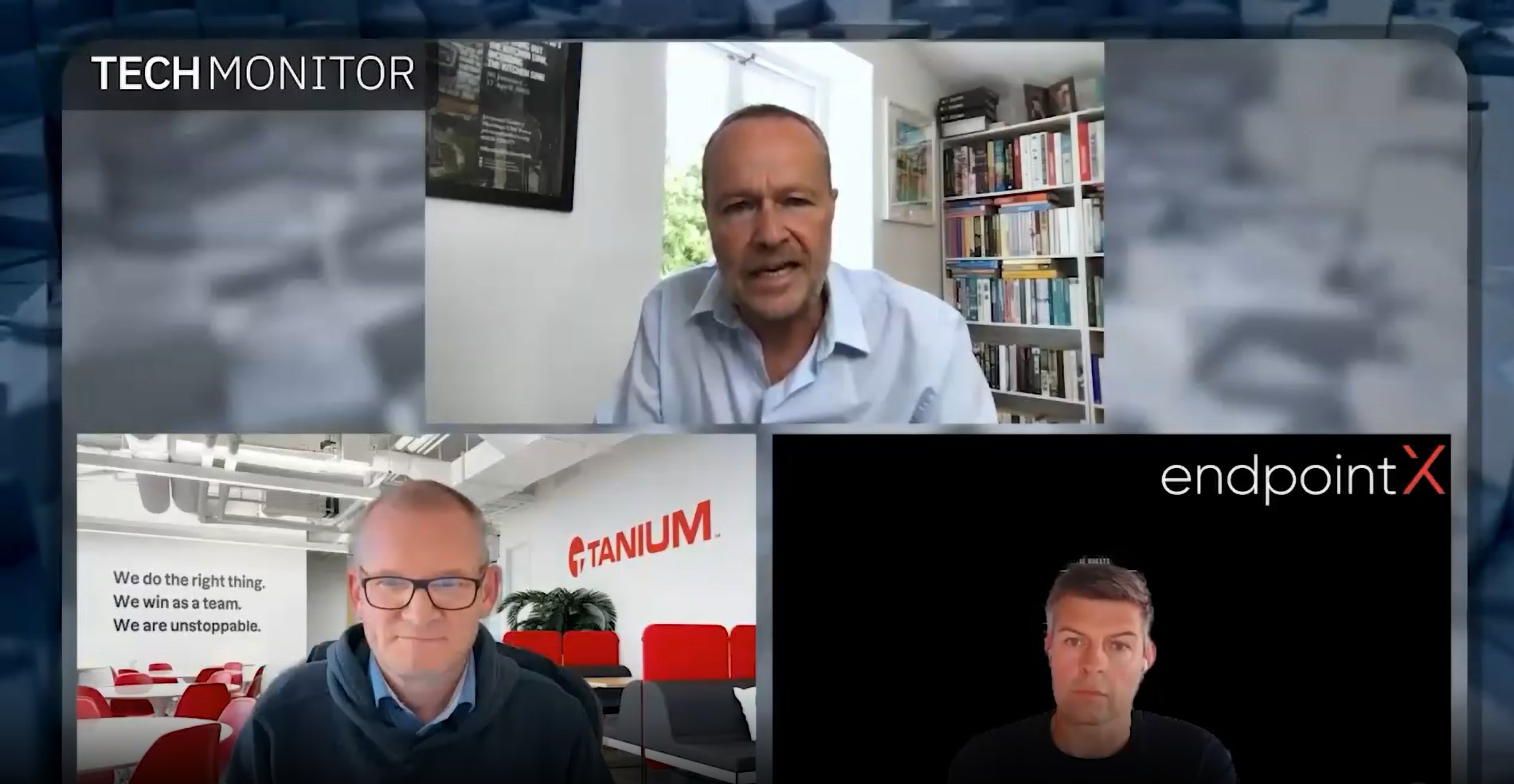 techmonitorai's tweet card. A Tech Monitor video in association with Tanium and EndpointX