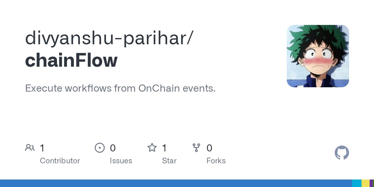 LazyDev47's tweet card. Execute workflows from OnChain events. Contribute to divyanshu-parihar/chainFlow development by creating an account on GitHub.