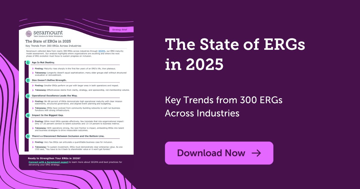 Seramount's tweet card. Download the resource to see key trends from 300 ERGs across industries.