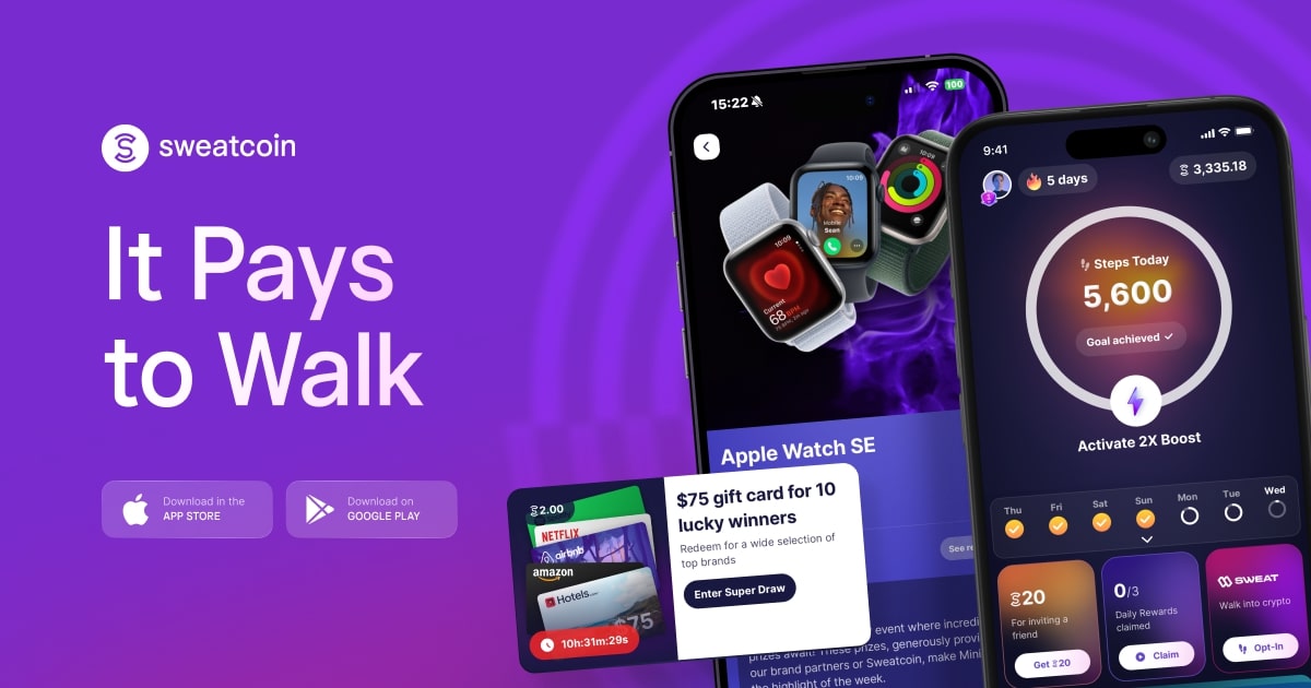 qamarishfaq1's tweet card. Join our 170M+ users to become part of the movement economy. Sweatcoin app converts your steps into sweatcoins — virtual currency that you can spend on products and services. It Pays to Walk.