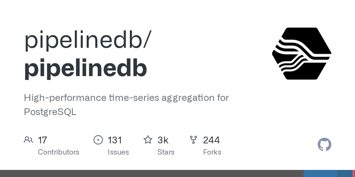 pipelinedb's tweet card. High-performance time-series aggregation for PostgreSQL - pipelinedb/pipelinedb