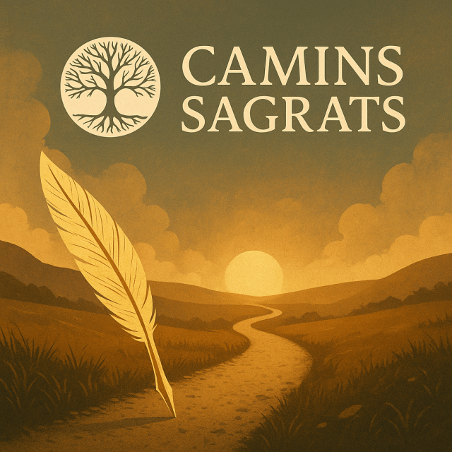 camins_sagrats's tweet card. Hi ha qui escriu per fugir, i hi ha qui escriu per tornar. Jo us escric per tornar.   Tornem a allò que reconeixem com a propi: una llum que cau sobre la pedra vella, un riu que respira lent, …