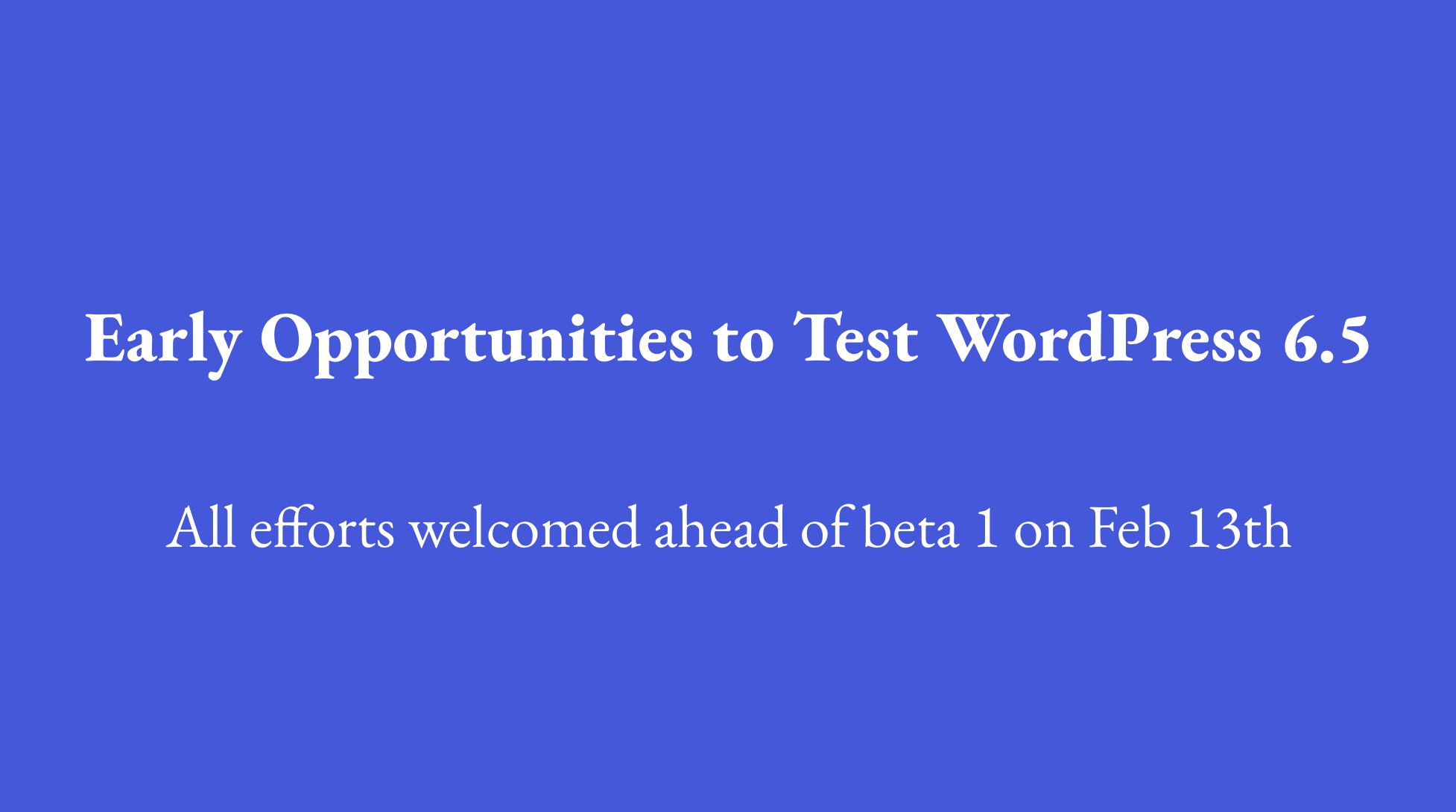 PoojaDerashri's tweet card. Ahead of beta 1 for WordPress 6.5 on February 13th, this is an early opportunity to provide feedback as features are rapidly underway. Of note, this is intentionally just a selection of what’s read…