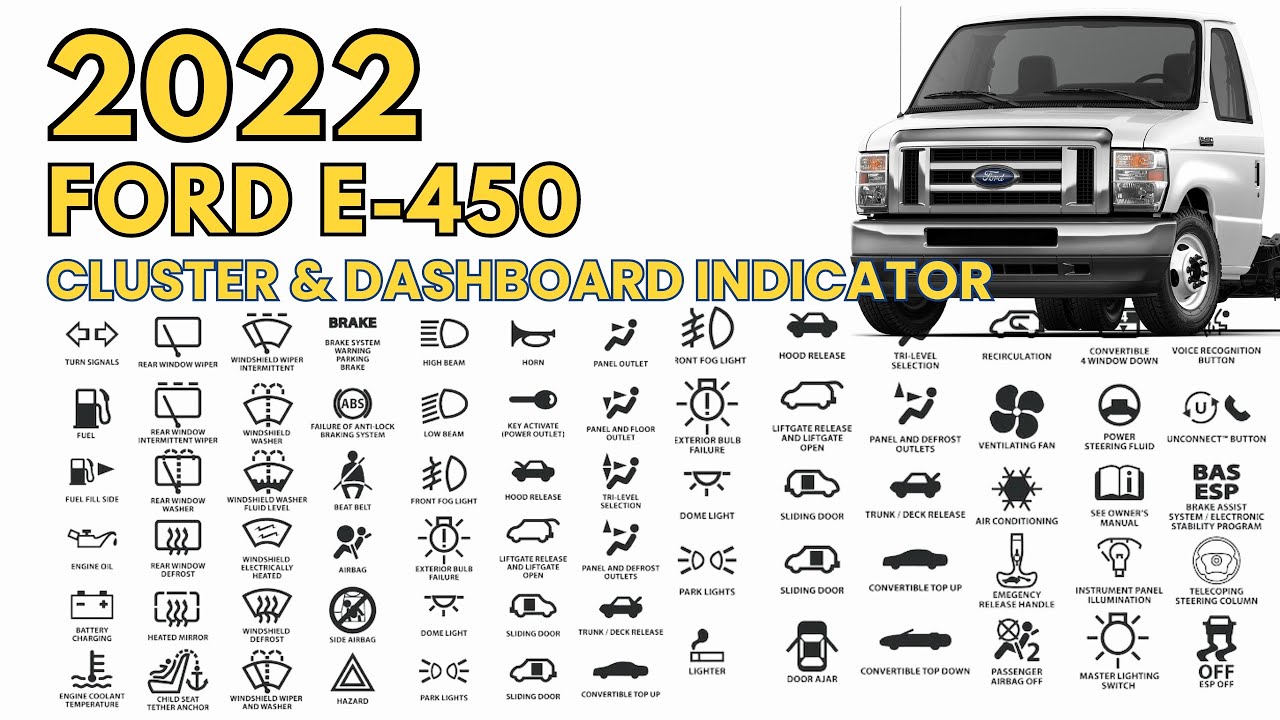 autouserGuide's tweet card. 2022 FORD E-450 Dashboard Warning Indicators and Cluster Guide