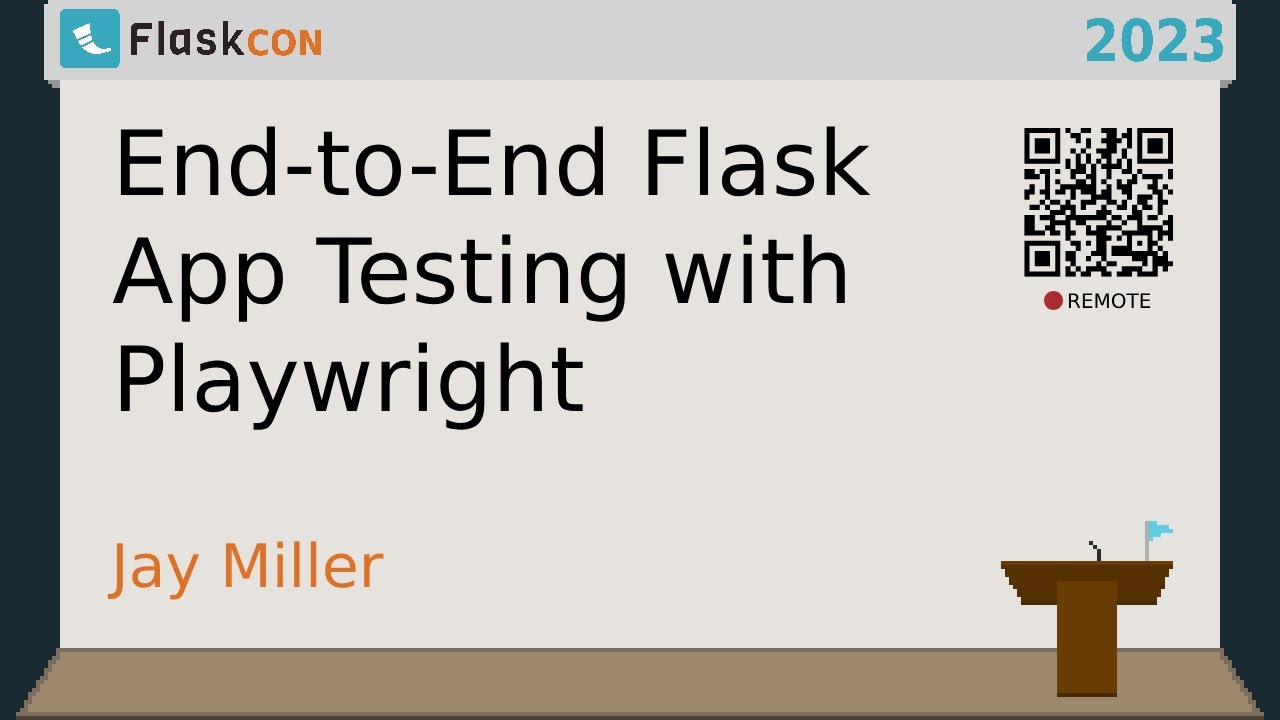 pamelafox's tweet card. End-to-End Flask App Testing with Playwright - Jay Miller