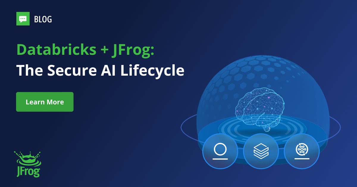 jfrog's tweet card. Get a 5-step guide and learn how to use JFrog to create one governed, traceable pipeline for your AI/ML model.