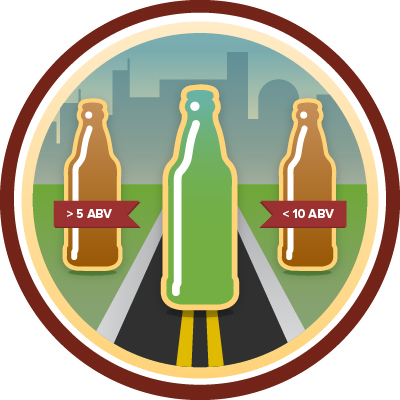 UID501's tweet card. Middle of the Road (Level 4): Looking for more kick than a session beer, but want to be able to stay for a few rounds? You have to keep it in the middle. That's 20 beers with an ABV greater than 5%...