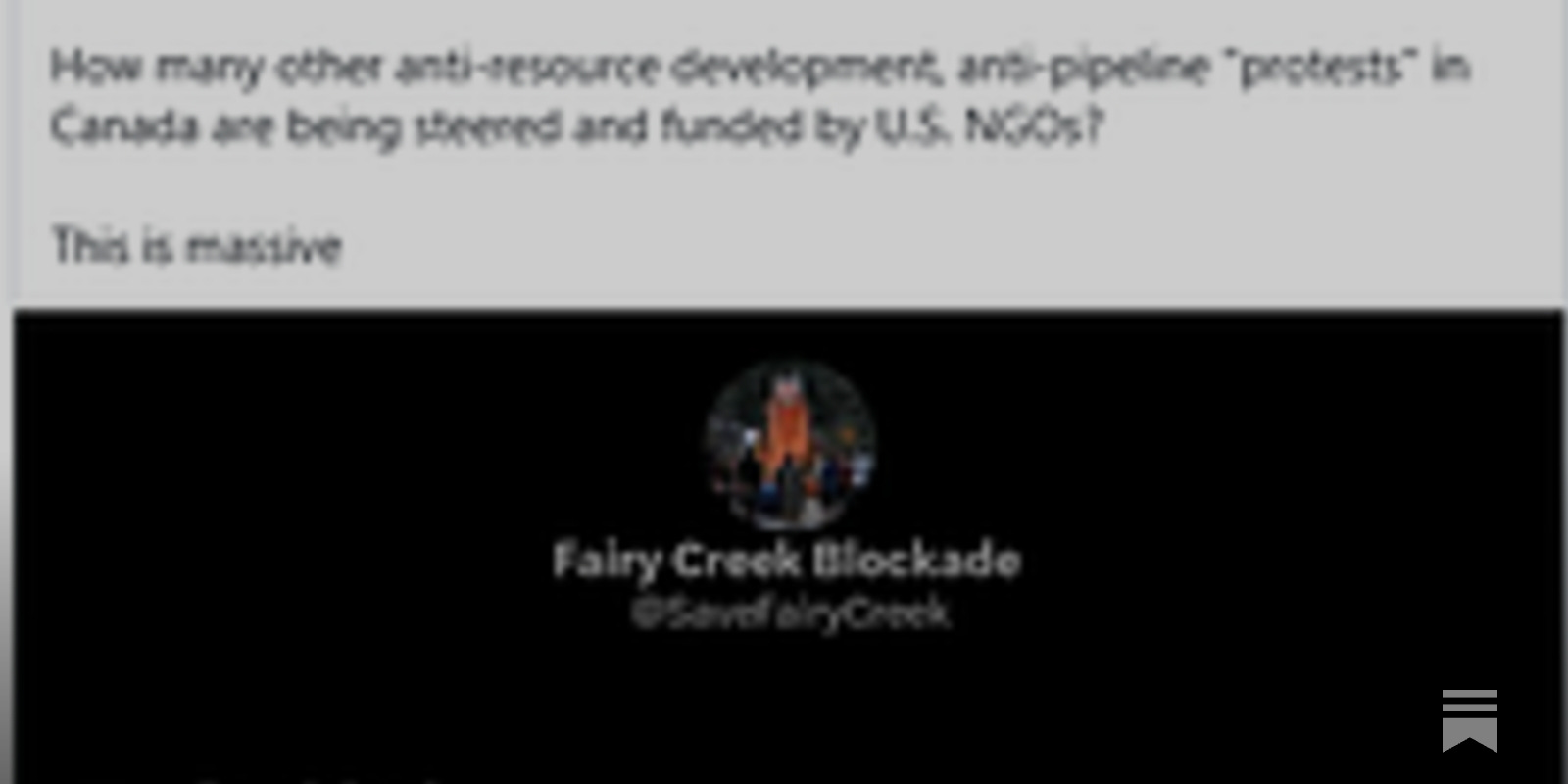 BritChic65's tweet card. The supposed “grassroots” Fairy Creek protest against old-growth logging in B.C. has been exposed as having its central social media presence based in the United States, according to a new X feature.