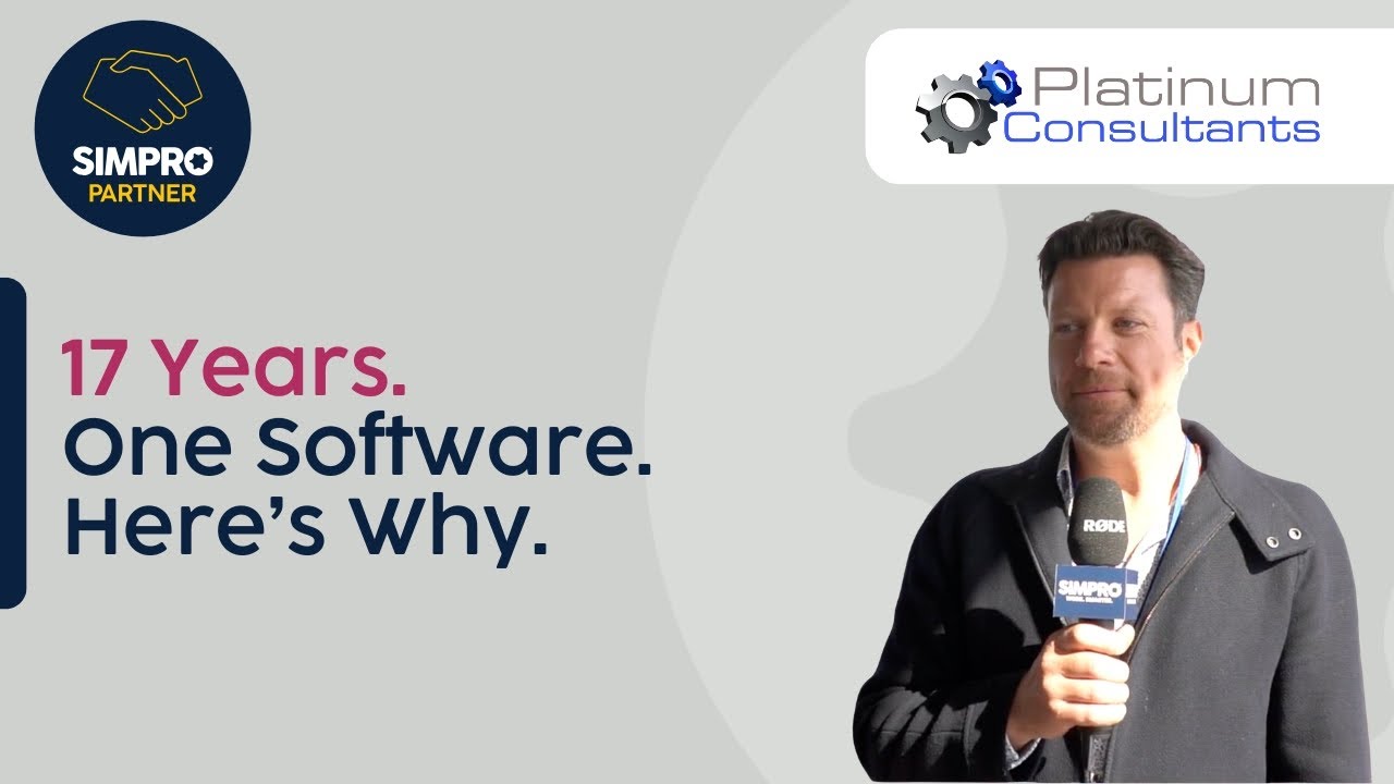 simprosoftware's tweet card. Why Platinum Consultants Only Use Simpro | Simpro Partner Interview