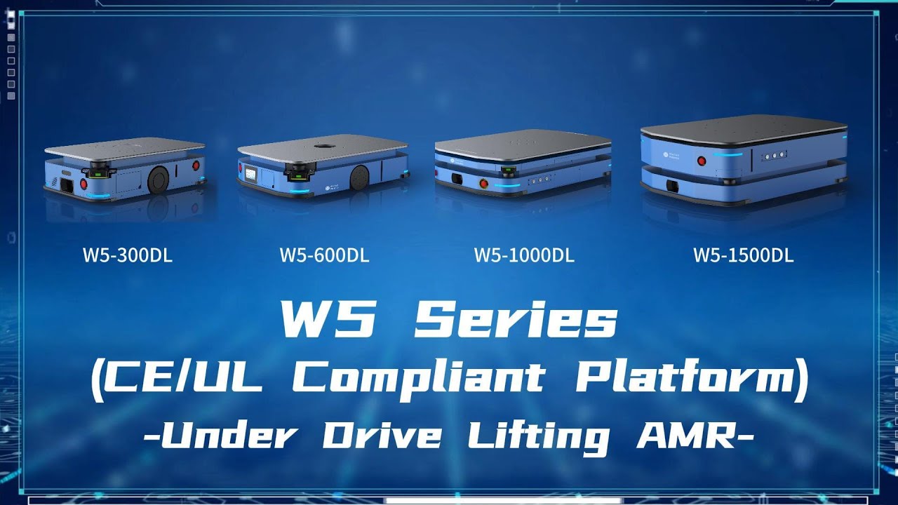 WellwitRobotics's tweet card. Under Drive Lifting AMR:W5 Series（CE/UL compliant platform）