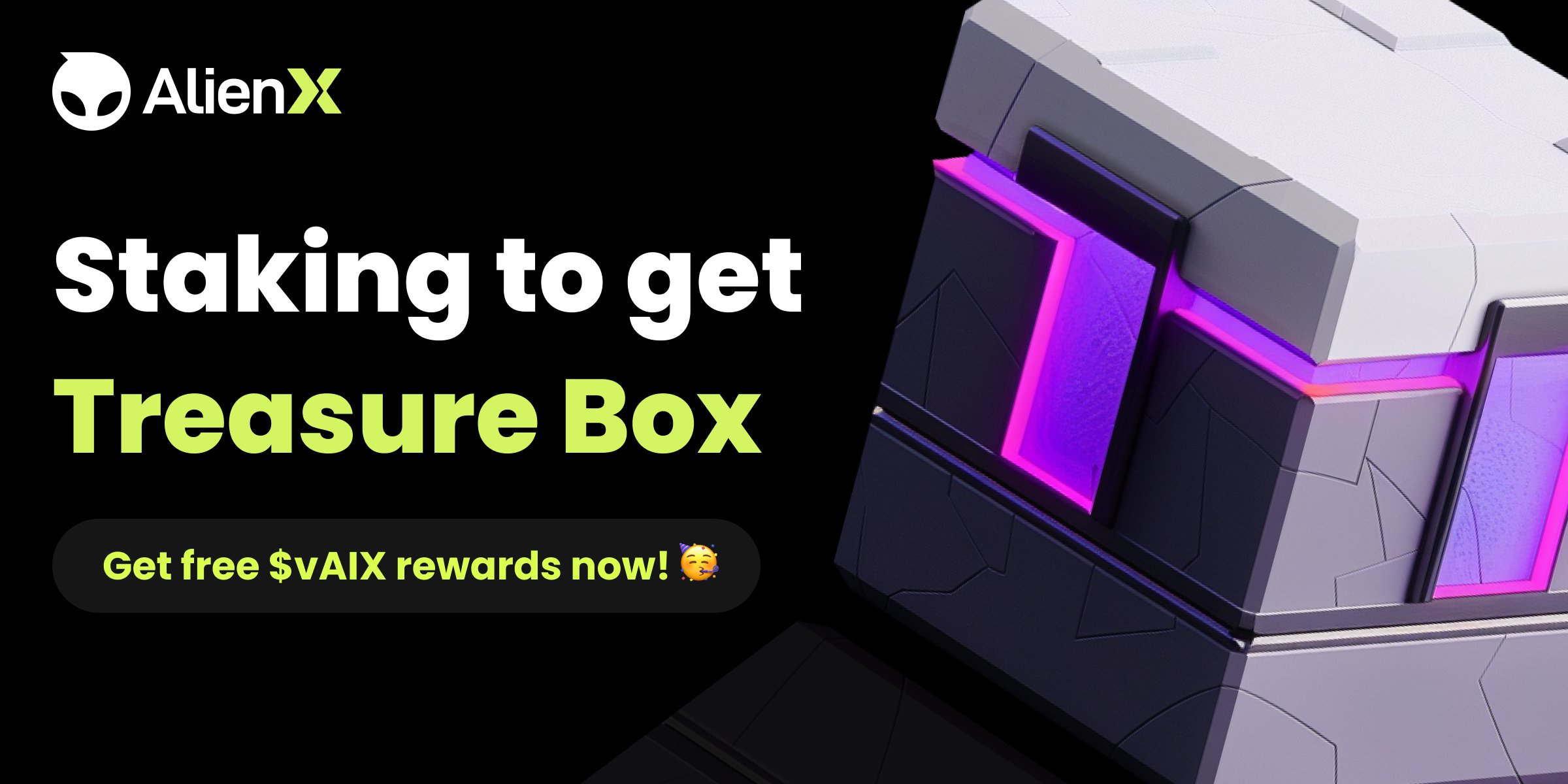 AlienSwap_Japan's tweet card. ALIENX is the only high-performance staking blockchain driven by AI nodes, supporting BTC, ETH, ARB, SOL, and NFTs for earning, designed for the mass adoption of NFTs and games.