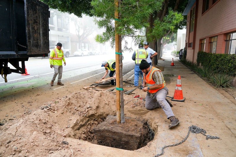smdailypress's tweet card. Crews began implementing improvements in downtown Santa Monica this week as part of a $60 million revitalization effort. The work