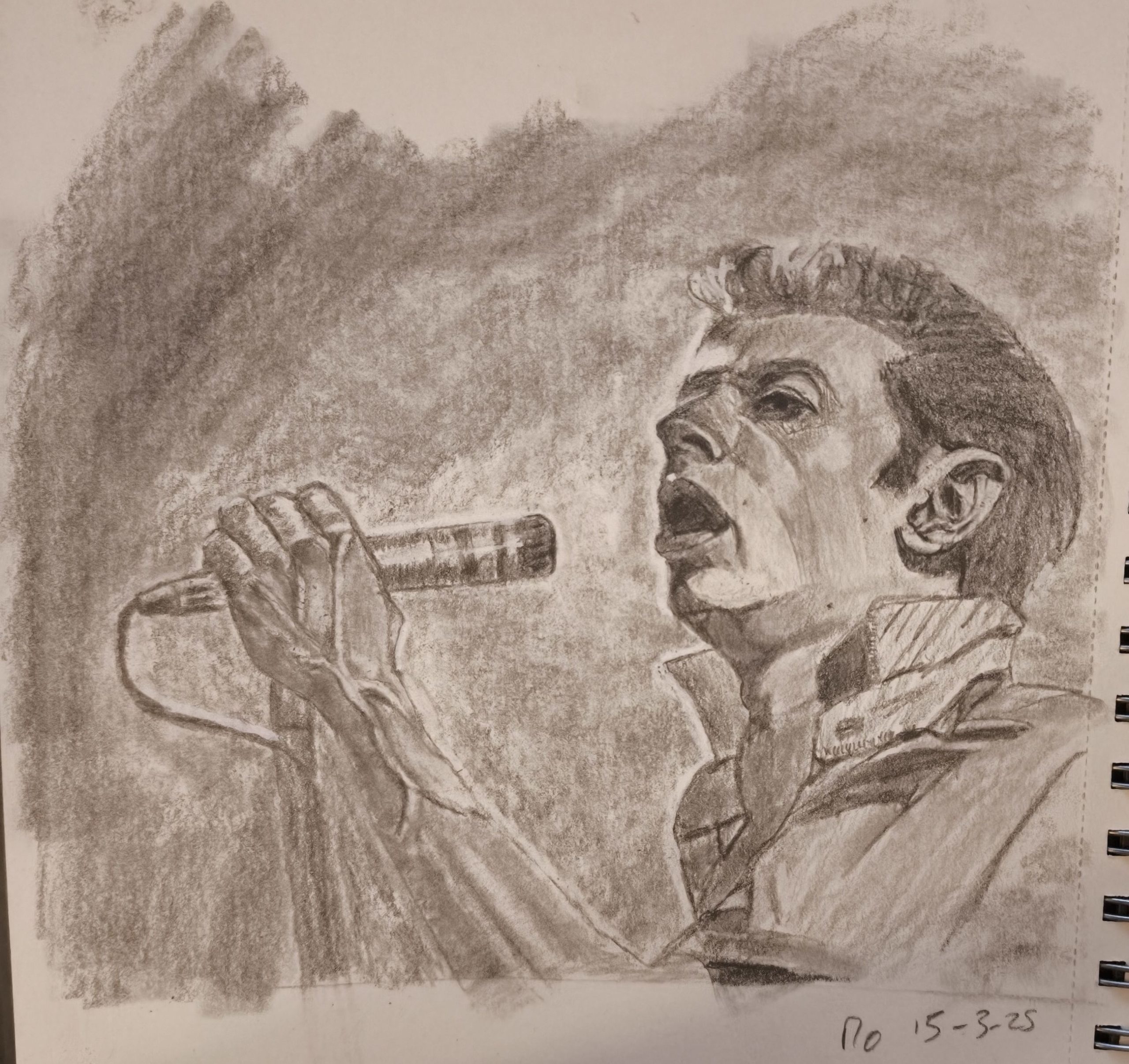 CapybaraCraft's tweet card. One sketch prompt from Sketch A Day app was Clash, so I sketched the portrait of Joe Strummer, the singer and guitariste from the Clash.