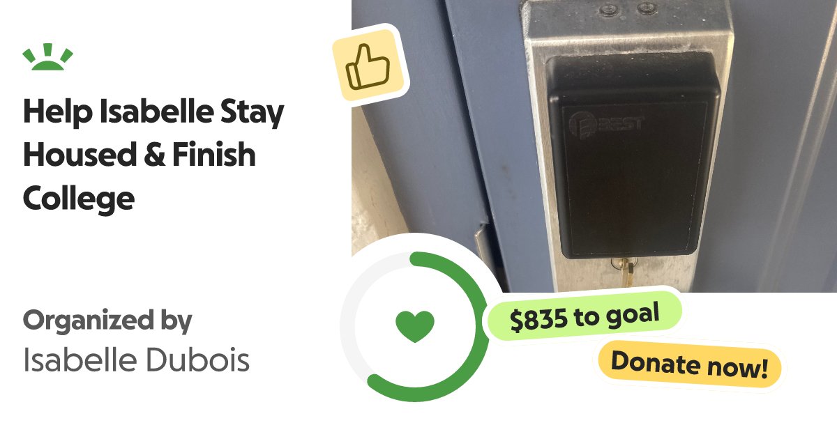 fentyheffa's tweet card. My name is Isabelle, and I’m reaching out because I’m facing a difficult ch… Isabelle Dubois needs your support for Help Isabelle Stay Housed & Finish College