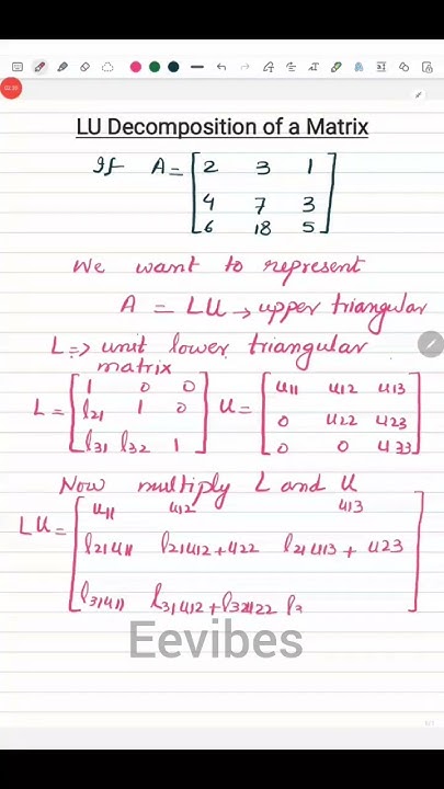 AsmaMus73173606's tweet card. LU Decomposition Method in Matrix #LUDecomposition #linearalgebra