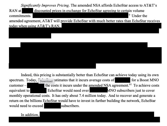 mikeddano's tweet card. Here are a few interesting takeaways from AT&T's new filing (which includes a lot of redactions) about the EchoStar spectrum purchase: --"AT&T will also put EchoStar’s 600 MHz spectrum to use...