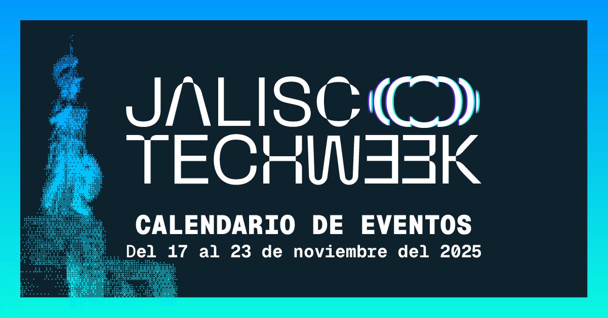 javiersamb's tweet card. View and subscribe to events from Jalisco Tech Week 2025 on Luma. Una semana de eventos, talleres y networking's gratuitos 🤖. Nos vemos del 17 al 23 de nov.