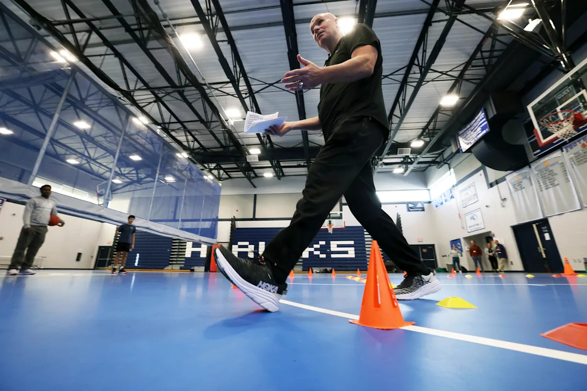 RefReps's tweet card. A retired NBA referee visited Southeastern Regional Vocational Technical High School to teach students training to become referees.
