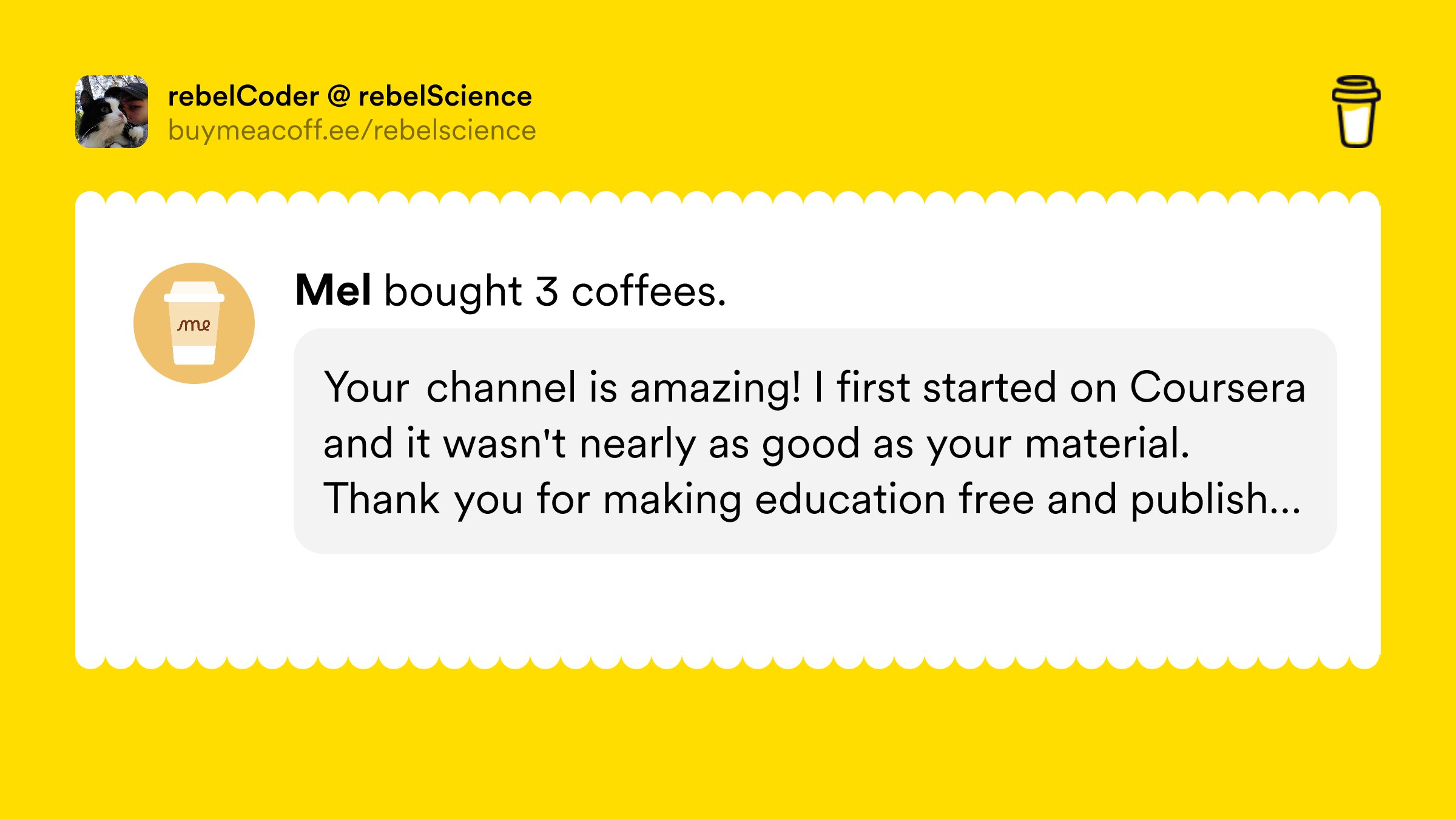 rebelCoderRU's tweet card. Hello! I am rebelCoder, and I stand for free and open education for everyone. I created the rebelScience project to document my journey and share knowledge about Programming, Bioinformatics, and Open