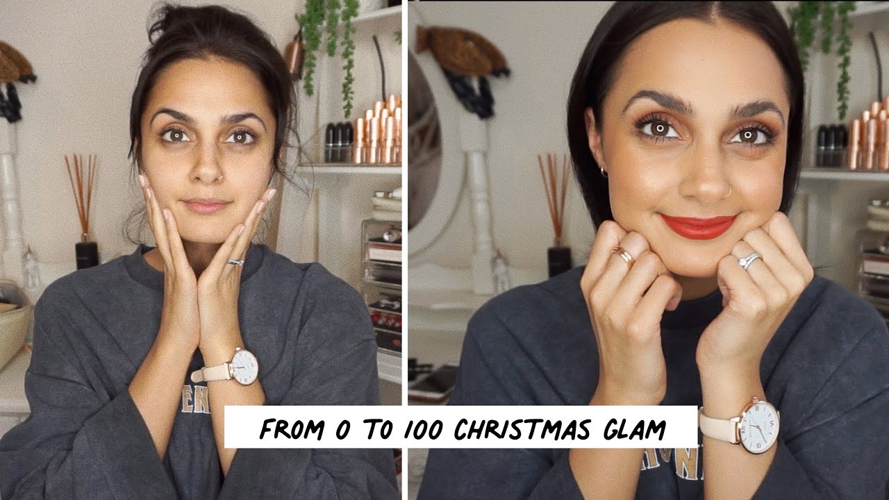 RoxanneNewson's tweet card. From 0-100 Christmas Glam Makeup Tutorial