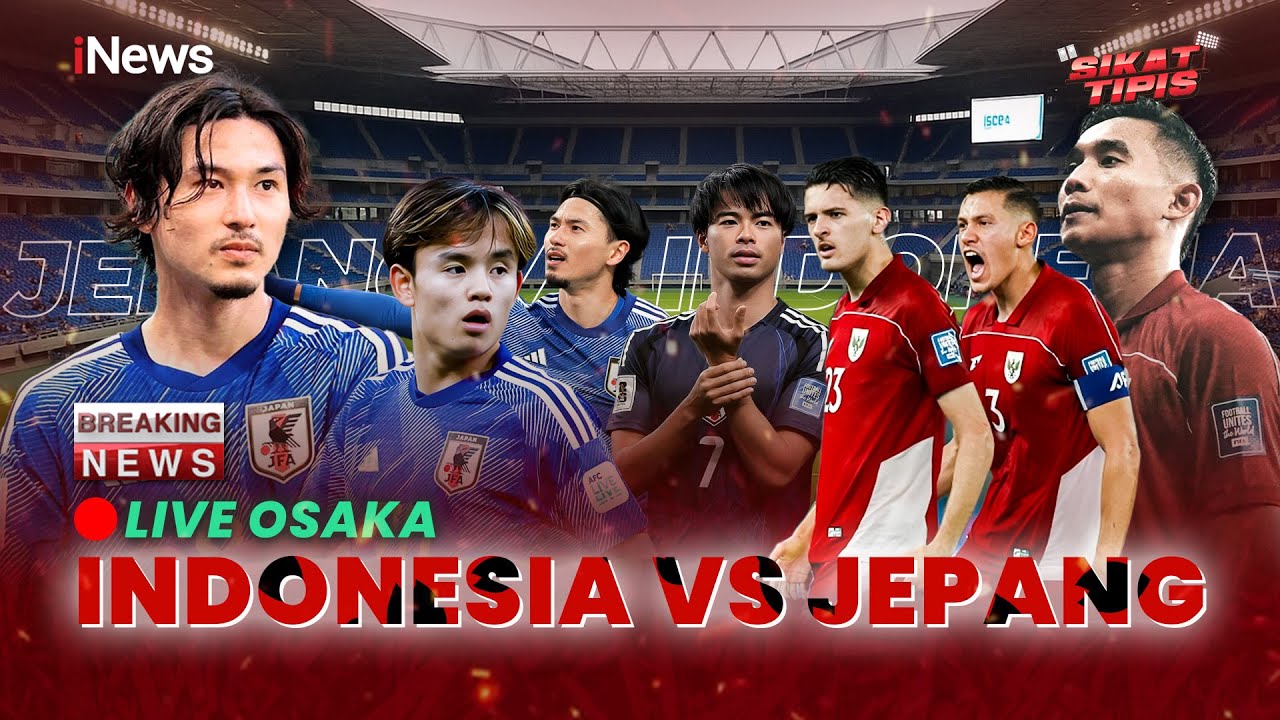 AimanWitjaksono's tweet card. 🔴BREAKING NEWS Indonesia vs Jepang Live dari Osaka