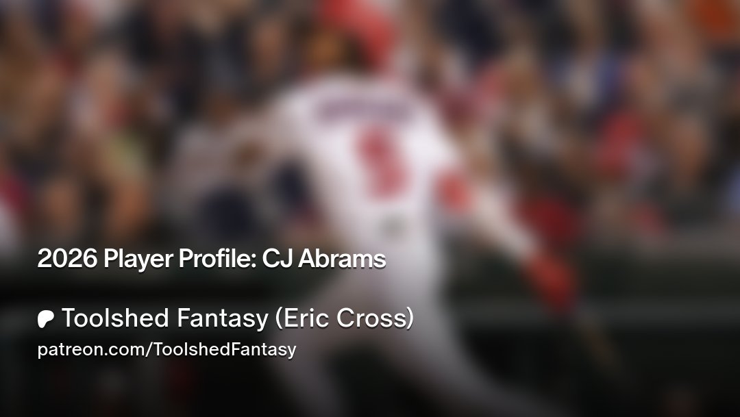 EricCrossMLB's tweet card. Get more from Toolshed Fantasy (Eric Cross) on Patreon