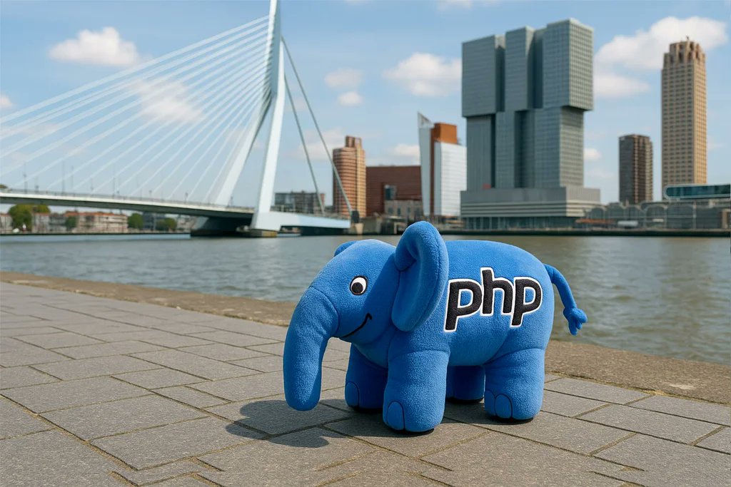 BrunoBaguetteBE's tweet card. Welcome to the second meetup of RotterdamPHP! Well...