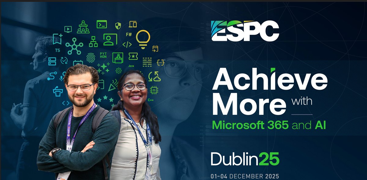 MSITTechNews's tweet card. At ESPC25 in Dublin, Microsoft MVPs will be easy to spot. They will lead tutorials, power “Ask the Experts,” mentor emerging voices, and support hands-on...