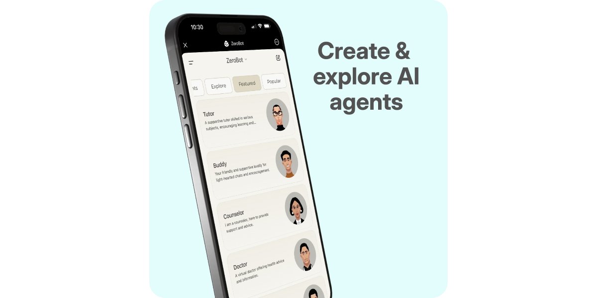 ZeroBot_AI's tweet card. ZeroBot.ai is a platform where you can create and interact with custom AI agents, built your way. Whether you're a developer, entrepreneur, or AI enthusiast, ZeroBot gives you the power to personal...