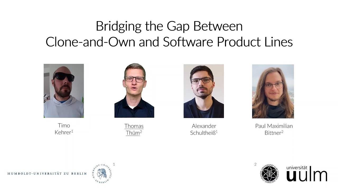 softvare_uulm's tweet card. ICSE'21: Bridging the Gap between Clone-and-Own and Software Product...