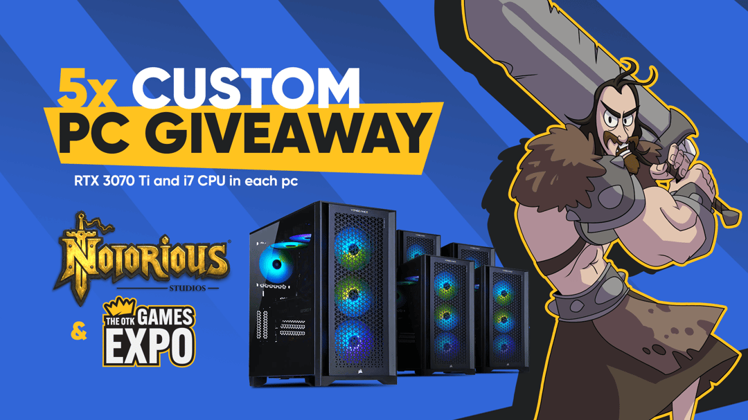 OTKnetwork's tweet card. OTK is excited to announce this Games Expo 5x $2,500 Custom RTX 3070 Ti Gaming PC Giveaway ending June 30th. Five winners will be drawn and notified via email to claim their prize and announced on...