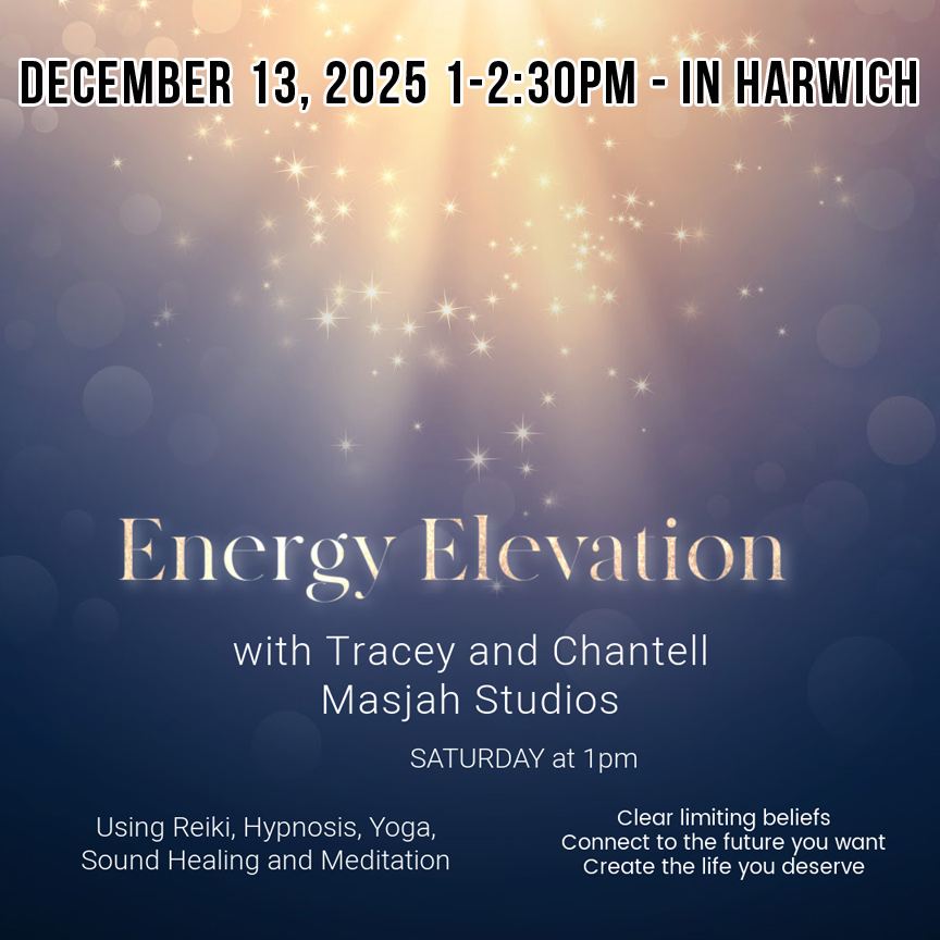 ccDailyDeal's tweet card. Join Tracey Crowell and Chantell Baptiste on Saturday, December 13th at 1 PM at Masjah Studios in Harwich for a deeply transformative experience designed to help you awaken, release, and realign with...