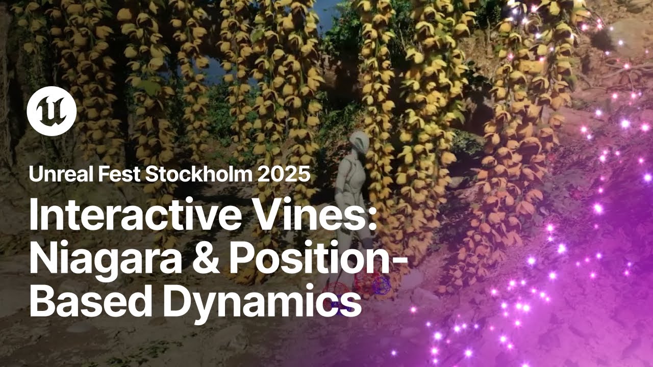 UnrealStudyInfo's tweet card. Interactive Vines using Niagara and Position-Based Dynamics | Unreal...