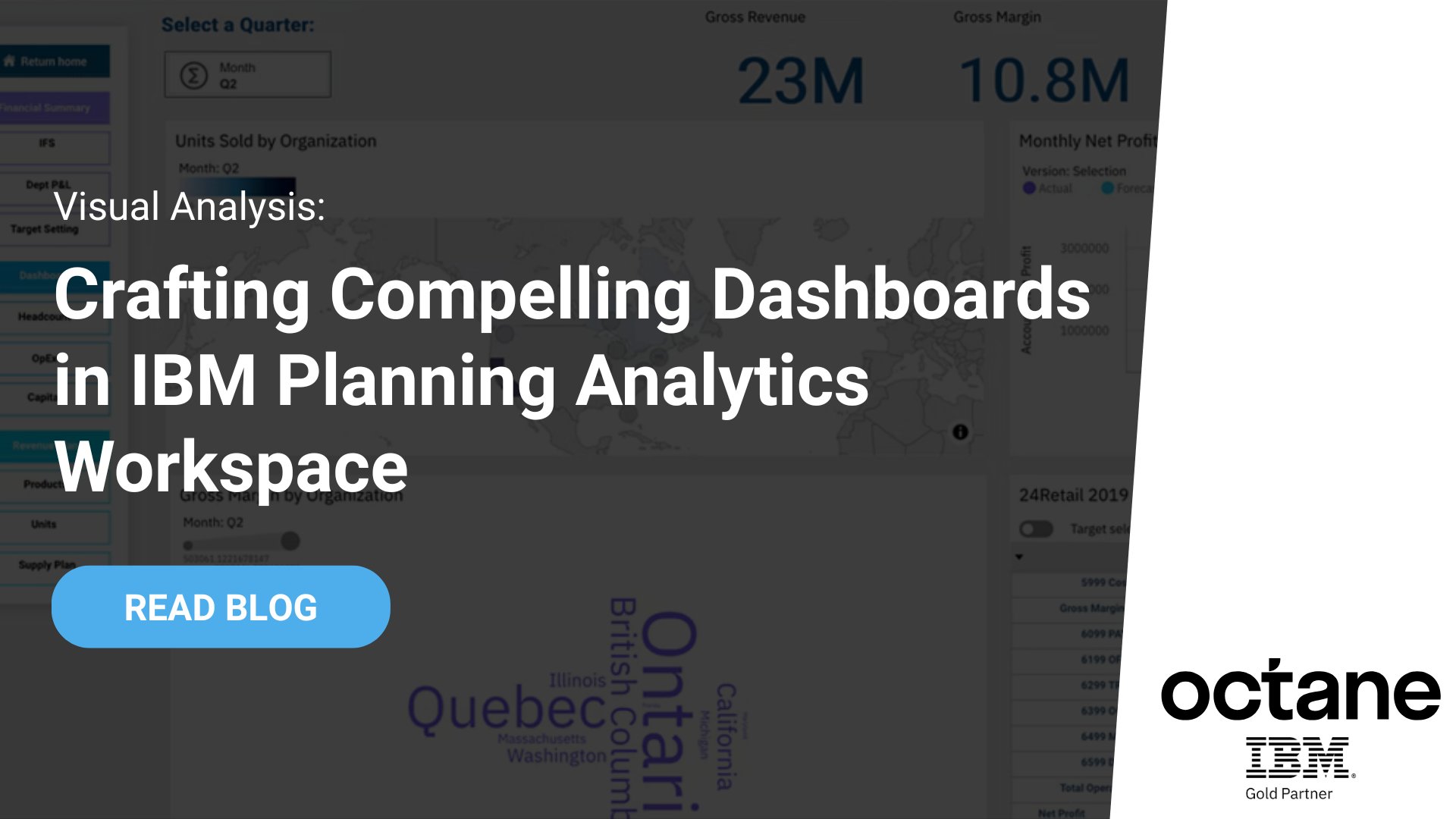 OctaneSolutions's tweet card. Transform your IBM Planning Analytics Workspace dashboards into compelling data stories with this guide on visual analysis, user-centric design, and continuous improvement.