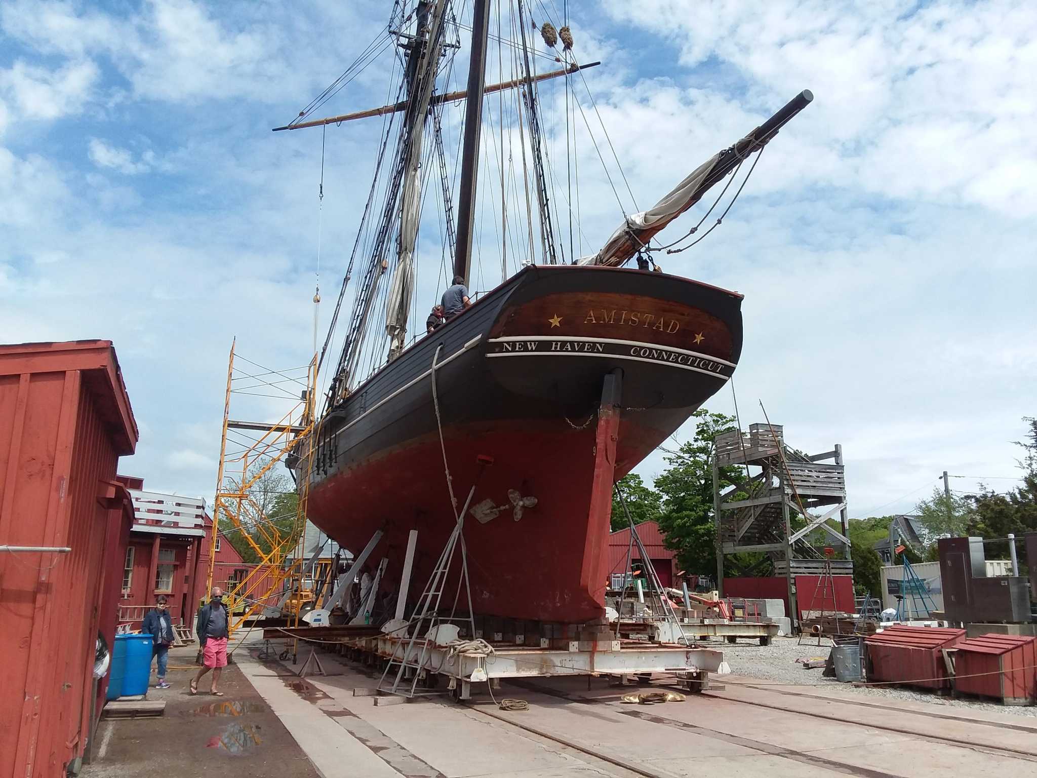 nhregister's tweet card. Mayor Justin Elicker said, Amistad is an “important reminder of some of America’s...