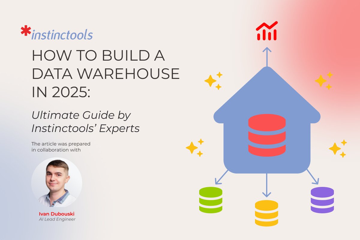 instinctools_EE's tweet card. ​Learn how to build a data warehouse in 2025 with our complete step-by-step guide. Covers design approaches, best practices, tools, and real implementation examples.