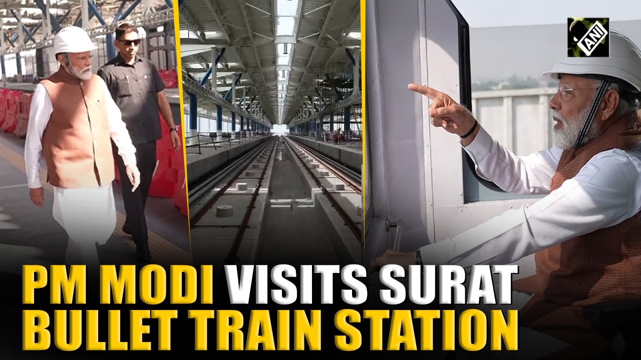 rajeevd18gmail's tweet card. PM Modi visits Surat Bullet Train Station in Gujarat | Details inside