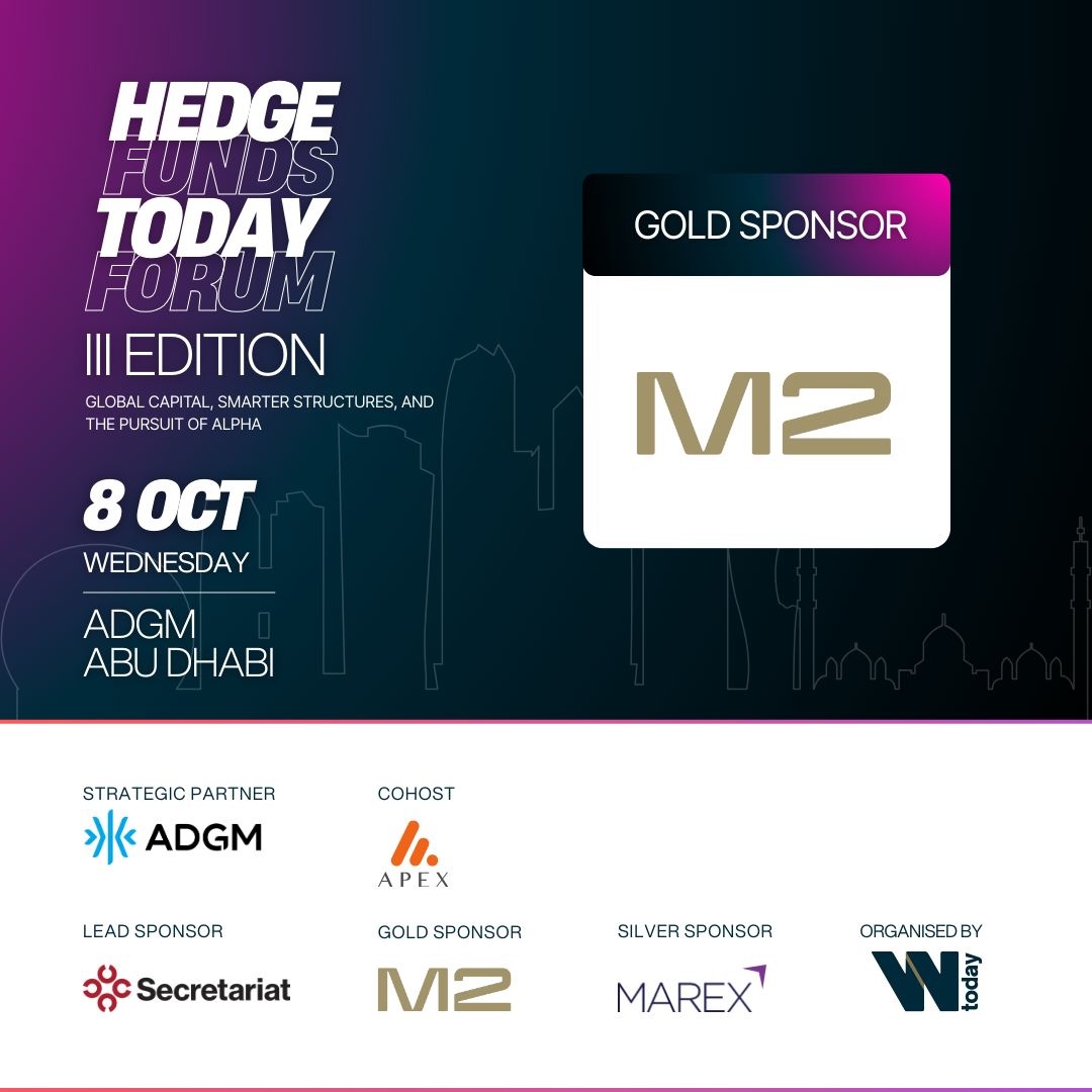 M2Exchange's tweet card. Excited to Announce M2 as a Gold Sponsor for the Hedge Funds Today Forum 2025! The Wealth Today is delighted to welcome M2 as a Gold Sponsor for the Hedge Funds Today Forum at ADGM, Abu Dhabi. M2 is...