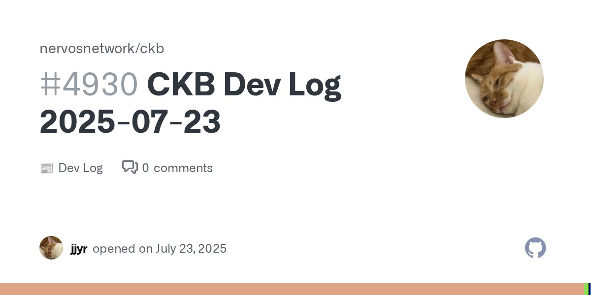 CKBdev's tweet card. Updates Improvements & Fixes Added support for exporting/importing block ranges in CKB import/export with configurable verification switches: #4921 Improved ScriptHashType serialization: #4920 ...