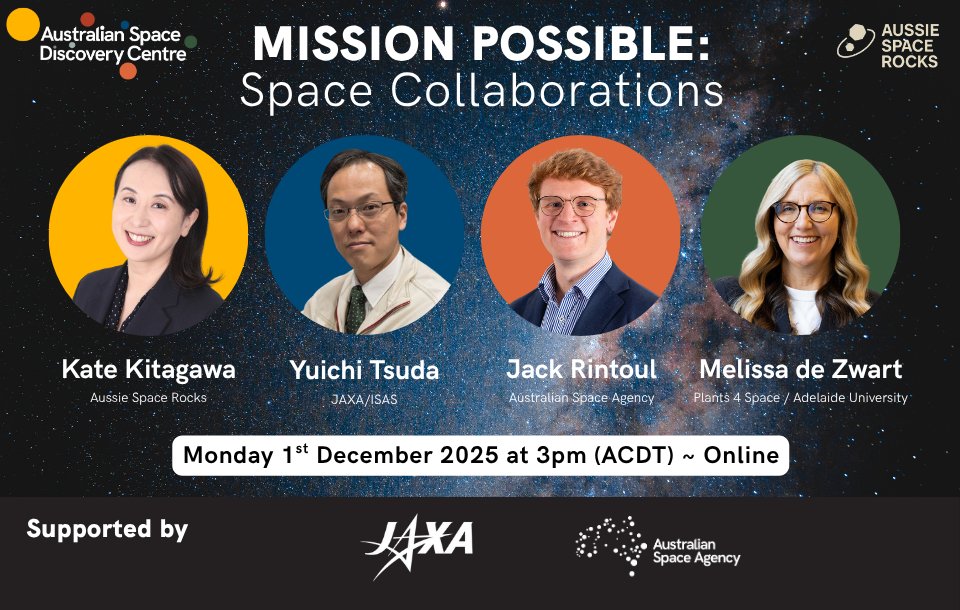 ISAS_JAXA's tweet card. The Mission Possible event will explore innovation, partnership, and the shared spirit of exploration in space. Hosted by the Australian Space...