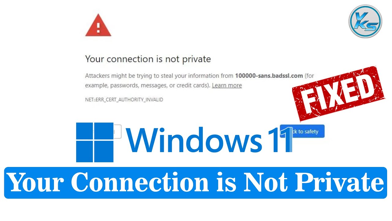 vksytc's tweet card. ✅ How To Fix Your Connection is Not Private NET ERR_CERT_AUTHORITY_...