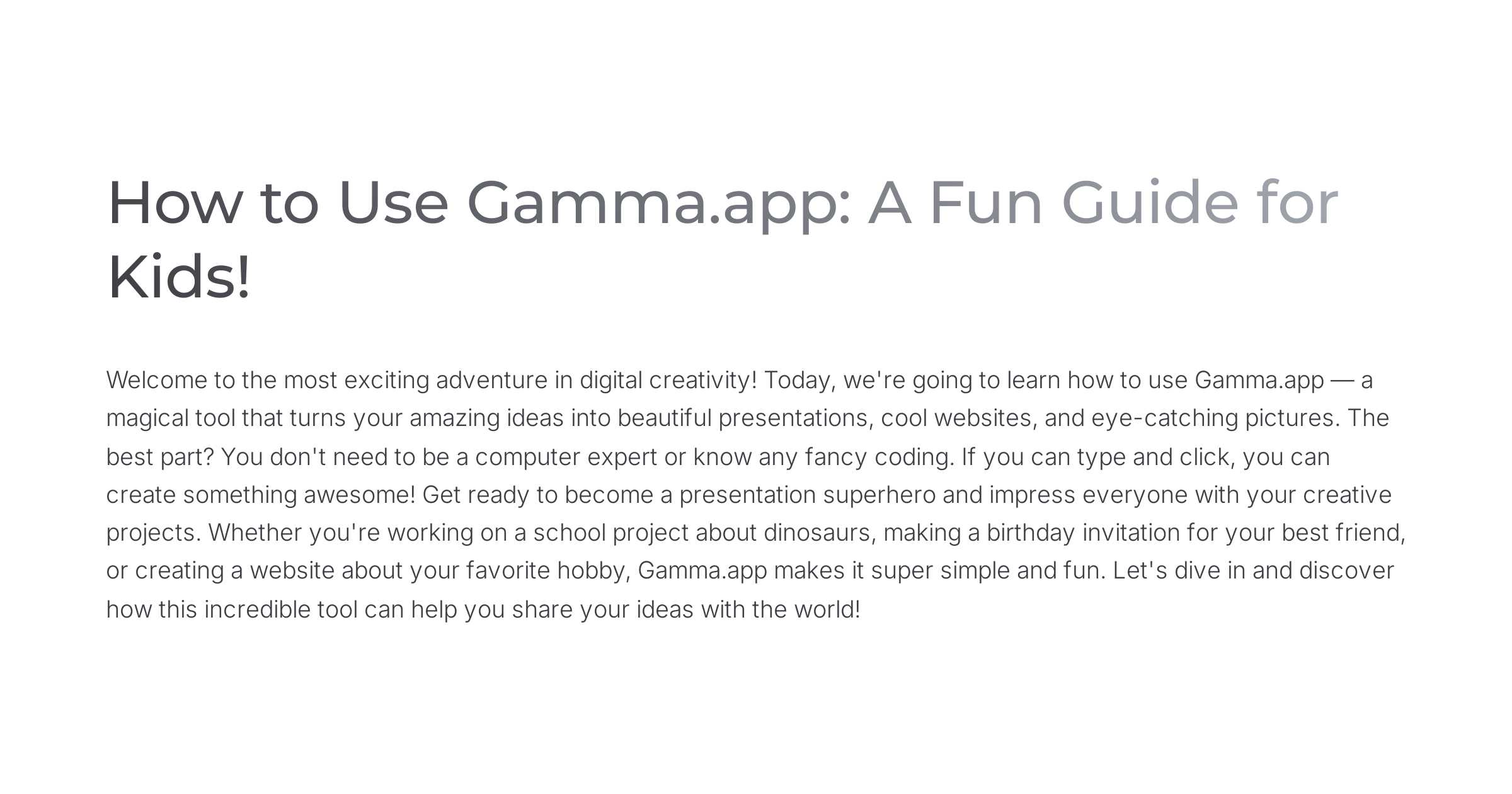 Buzzfusionhub's tweet card. Welcome to the most exciting adventure in digital creativity! Today, we're going to learn how to use Gamma.app — a magical tool that turns your amazing ideas into beautiful presentations, cool...