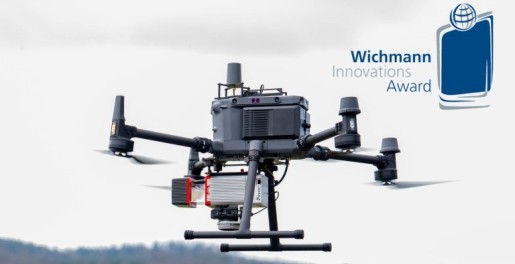 Geoinformatics1's tweet card. RIEGL is proud to announce winning the Wichmann INTERGEO Innovations Award in the Hardware category with its turnkey system solution for UAV-based laser scanning, the 𝐑𝐈𝐄𝐆𝐋 𝐦𝐢𝐧𝐢𝐕𝐔𝐗-𝟑𝐔...