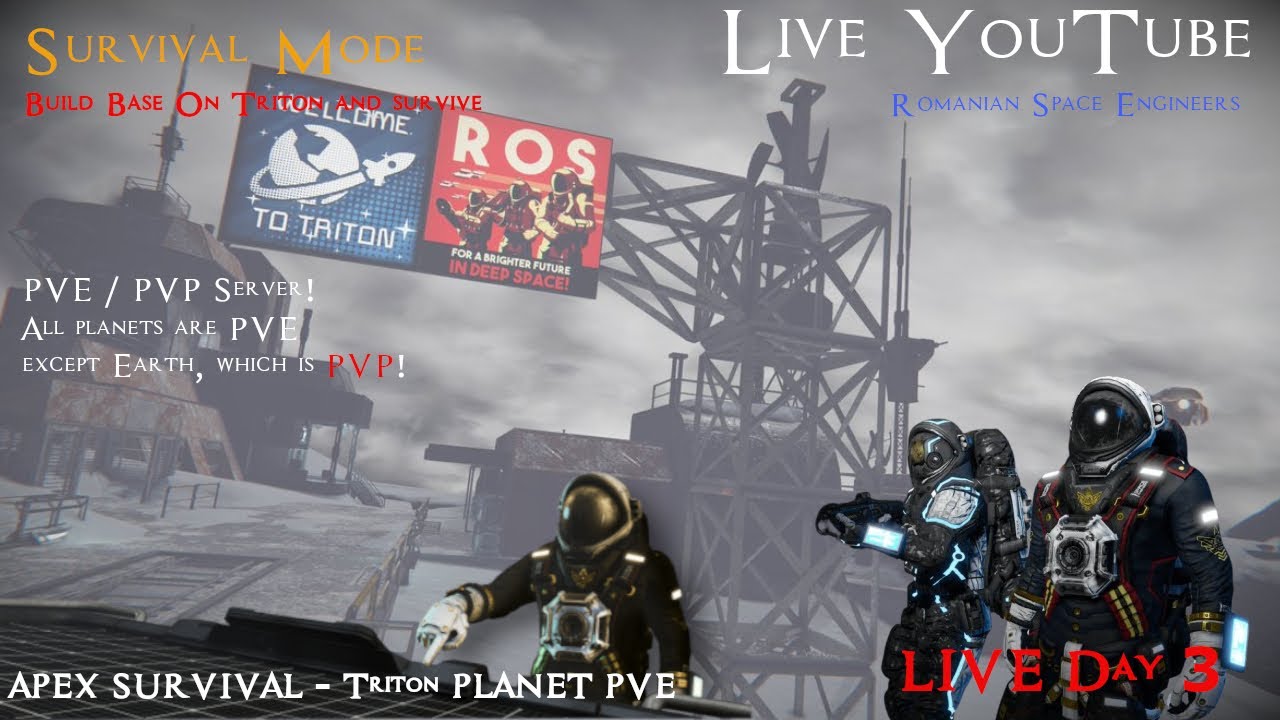 TheDodgeGaming's tweet card. #SpaceEngineers / Build Base On Triton and survive! - PVE/PVP! -...