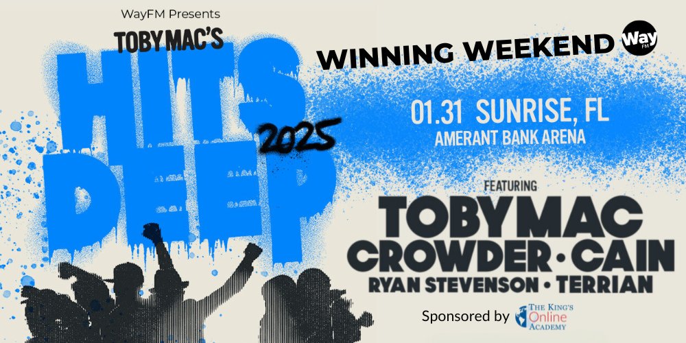 AWPerrone's tweet card. Win 4 Tickets to TobyMac's Hits Deep Tour at Amerant Bank Arena! by WayFM South Florida. Hosted by KingSumo Giveaways