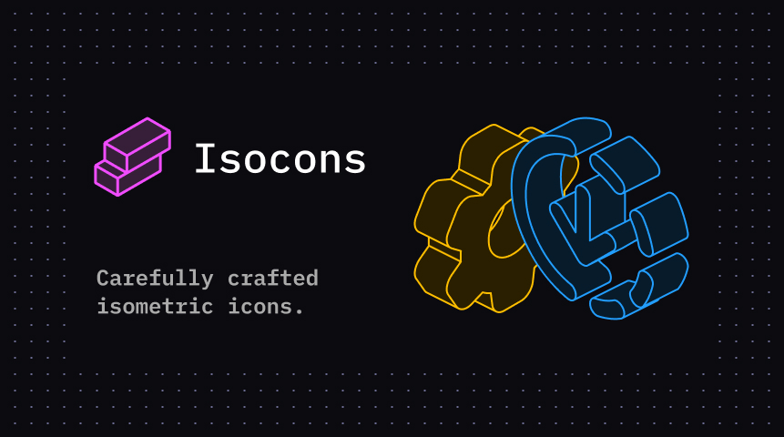_angelmm's tweet card. Carefully crafted isometric icons.