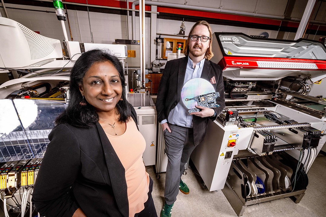 RITphotonics's tweet card. RIT faculty members, Rochester Veterans Outreach Center, and local companies build a veterans workforce development program in electronics manufacturing.