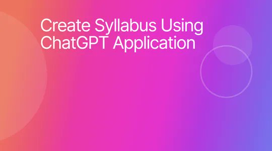 RobDockstader's tweet card. Create Syllabus Using ChatGPT Application